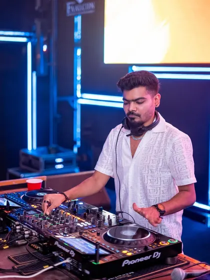 In the zone during my New Year's Eve 2025 set. It's all about focus and feeling the energy of the room to play the right track at the right time.