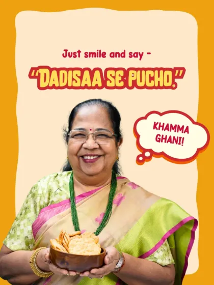 This is the heart of our kitchen, my mother Usha, your Dadisaa. Her warm smile and decades of experience are the secret ingredients in every jar of pickle and every batch of snacks we send out. When we say our food is made with love, this is who we mean.
