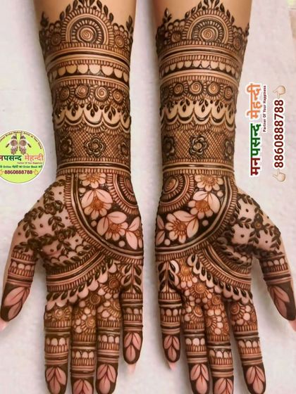 A full-hand floral design that is both dense and delicate. The use of shading and fine lines gives the flowers a three-dimensional feel, perfect for a modern bride.