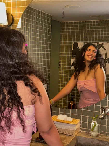 A happy mirror selfie. Feeling good in what you wear is the most important part of personal style.