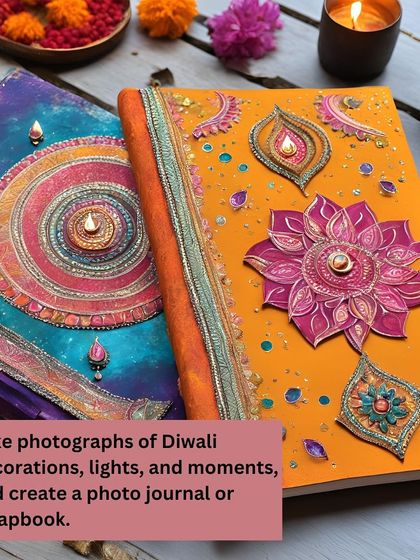 Diwali is the perfect time for some festive crafting! Save your gift wrappers for journaling, or create a photo journal of all your beautiful decorations.