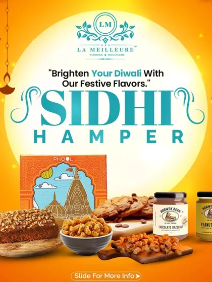 Brighten up the festivities with our 'Sidhi Hamper'. It includes a delicious assortment of our popular items like tea cakes and cookies, paired with gourmet nut butters and more.