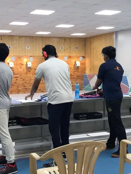 Another snapshot of a busy day at the range, with athletes focused on their individual training goals.