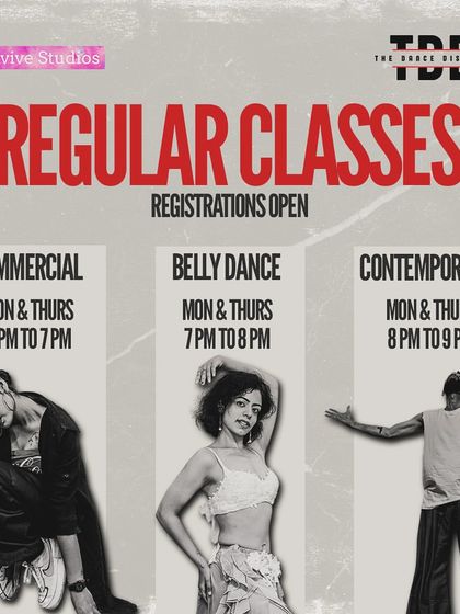 Registrations are open for our regular classes in South Delhi, featuring Commercial, Belly Dance, and Contemporary styles.