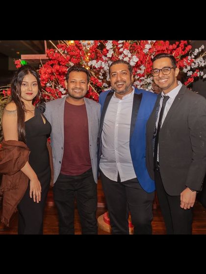 Posing with our happy clients after a successful event. Building great relationships and exceeding expectations is a core part of what we do.