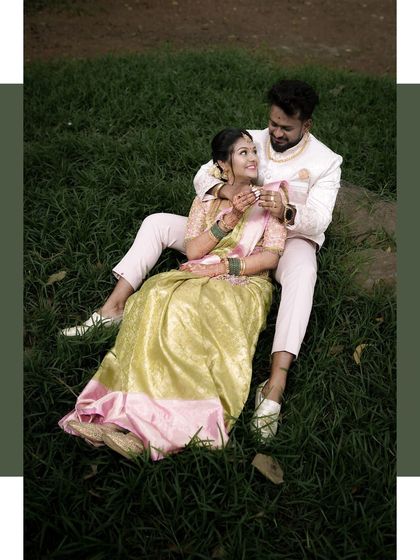 Another angle of the couple relaxing in the grass, this time with a slightly different pose. It shows the variety I can capture in a single location.