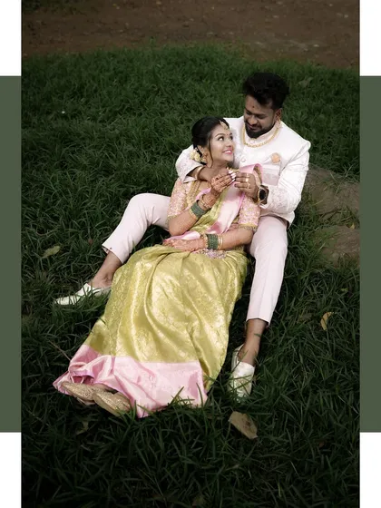 Another angle of the couple relaxing in the grass, this time with a slightly different pose. It shows the variety I can capture in a single location.