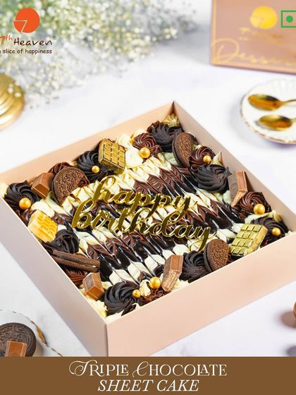 Why have one chocolate when you can have three? Our Triple Chocolate Sheet Cake is a dream for any chocoholic, loaded with different chocolates and perfect for a birthday bash.