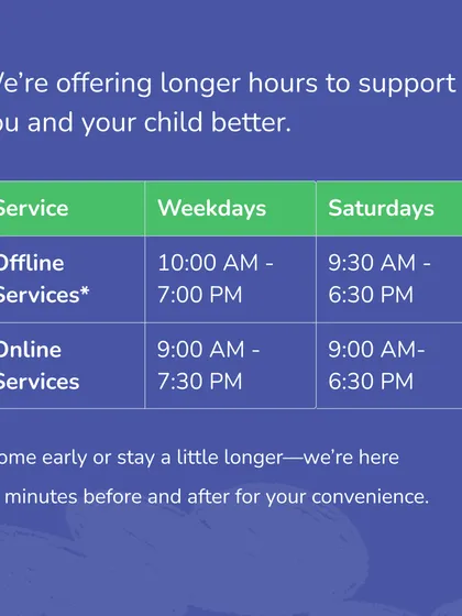 To better support our community, we have extended our service hours for both online and offline services. This table clearly outlines our new, more accessible timings, reflecting our responsiveness to your needs.