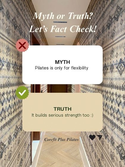 Myth buster: Pilates is not just for flexibility. It builds serious strength, stability, and muscle control from the inside out.
