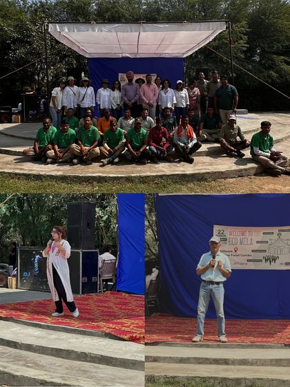 Our team and speakers on stage at the Eco Mela, an event that proves when a community rises for the planet, real change takes root.