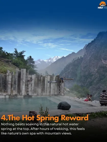 After a long day of trekking to Kheerganga, this is your reward. Soaking in a natural hot water spring with mountain views all around. It feels like nature's own spa.
