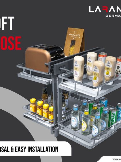 The kitchen corner is notoriously challenging. My soft-close sliding corner units are the solution, providing easy installation and effortless access to stored items.