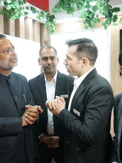 A moment of engagement between our team and the Minister of Energy for Rajasthan. Such interactions are vital for aligning our goals with the state's vision for a sustainable future.