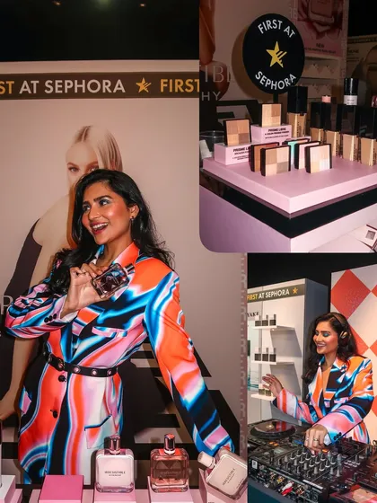 A collage from the 'House of Sephora' event, showing me interacting with the products and DJing. I provide a multi-faceted collaboration, creating content while performing.