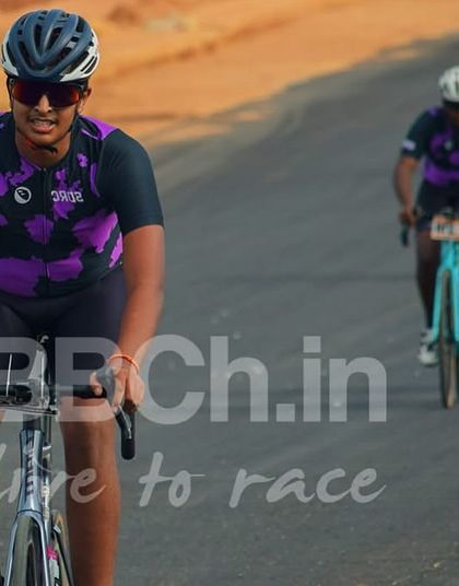 A rider leads the pack up a slight incline. Even small changes in gradient can be an opportunity to attack in a Crit race.