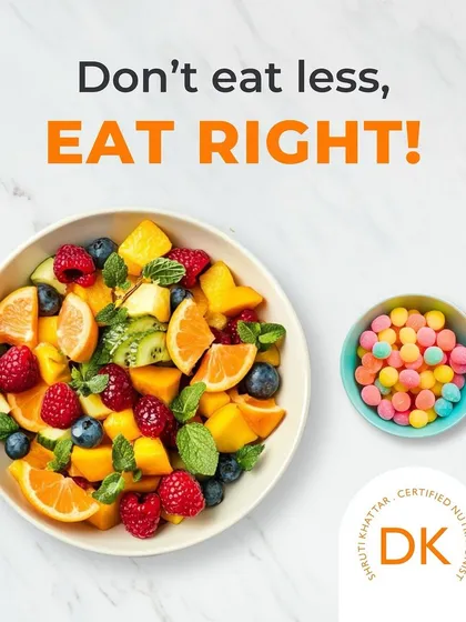 The key isn't to eat less, it's to eat right. A bowl of colorful fruit provides far more nutritional value than a bowl of sugary candy.