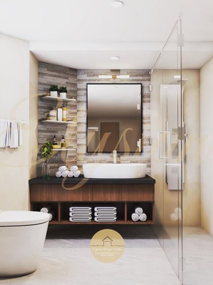 A collection of design concepts, renders, and inspirational images that showcase different styles, color palettes, and ideas for various spaces in the home, from bathrooms and foyers to living areas.