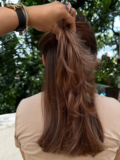 A collection of my hair transformations featuring beautiful warm tones. From caramel to copper, these colors are perfect for adding a sun-kissed glow and dimension.