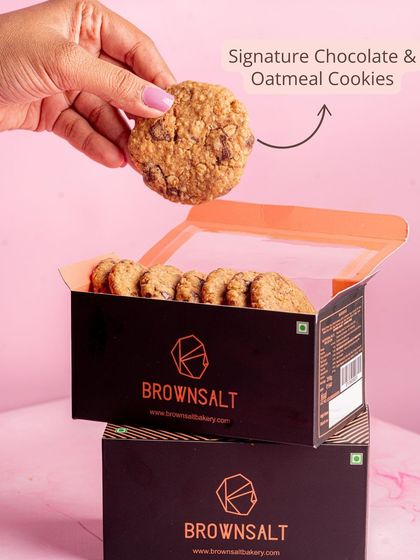 Our Signature Chocolate & Oatmeal Cookies are a perfect companion for your morning chai or evening coffee.