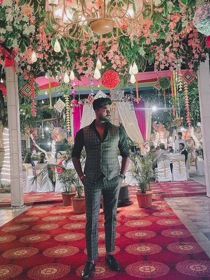 Another shot from a wedding event, standing under a beautifully decorated mandap. I'm always inspired by the creativity of wedding decor.