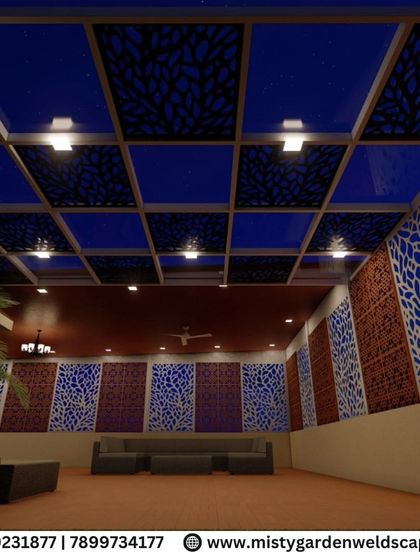 This nighttime 3D visualization shows how I plan for ambiance. The lighting design for this glass and CNC panel pergola is carefully considered to create a warm and inviting atmosphere for evening relaxation.
