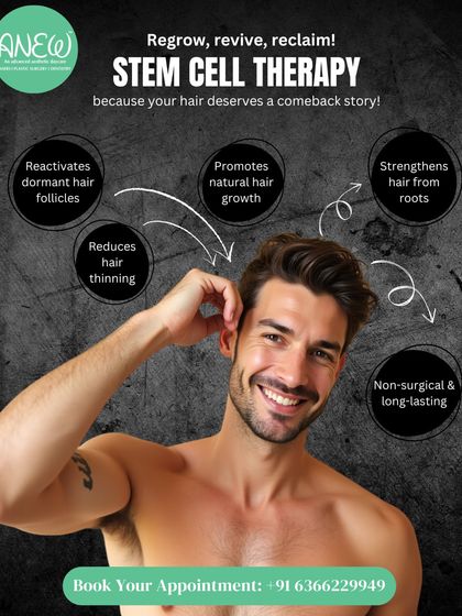 Stem Cell Therapy is a powerful, non-surgical treatment that reactivates dormant hair follicles. It promotes natural growth and reduces thinning by strengthening hair from the roots, giving your hair a comeback story.