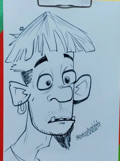 A tutorial on how to draw a funny caricature. This character has a very unique and comical look.