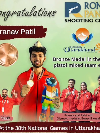 We are proud of Pranav Patil's bronze medal in the 10m pistol mixed team event at the National Games. Since joining us, our cutting-edge training methods have put him back on track and motivated him to reach for the pinnacle.