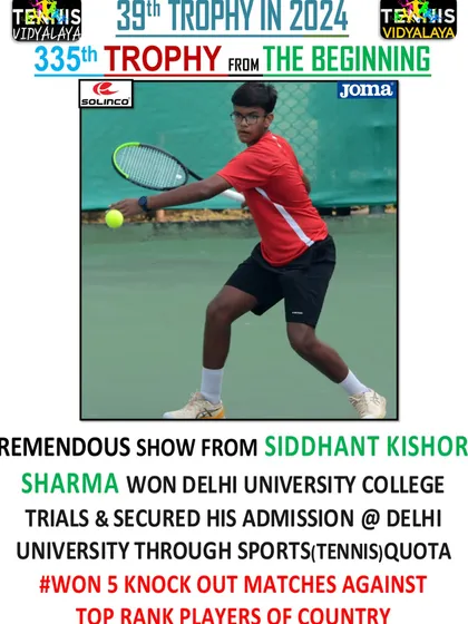 A tremendous show from Siddhant Kishore Sharma, who won the Delhi University college trials to secure his admission through the sports quota.