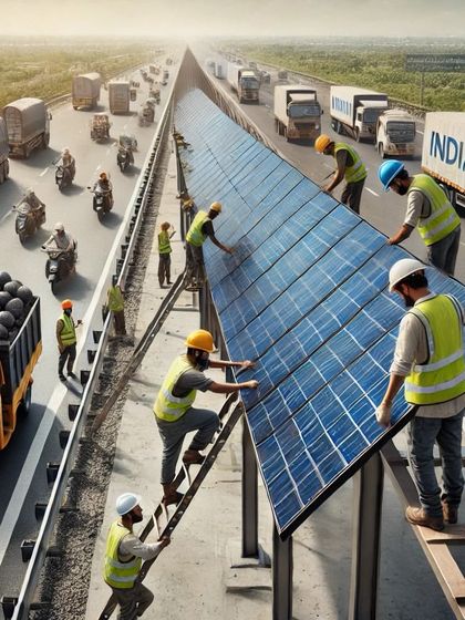 We are also bringing solar power to India's highways. These installations can power streetlights, toll booths, and other infrastructure, making our roads safer and more sustainable.
