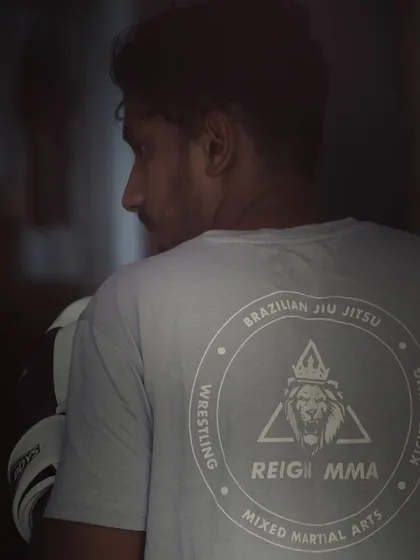 A quiet moment of reflection. I believe fighting is like chess; you have to create a strategy to beat each new opponent.
