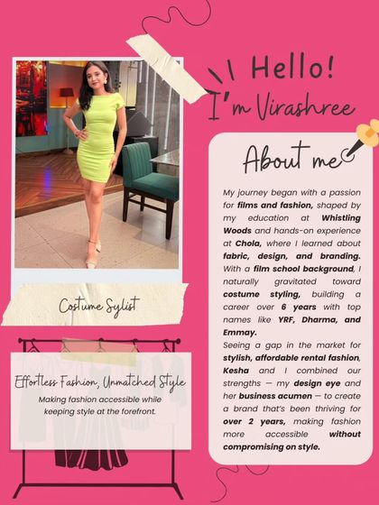 Hello! I'm Virashree. An introduction to our other co-founder and her background in costume styling and fashion.
