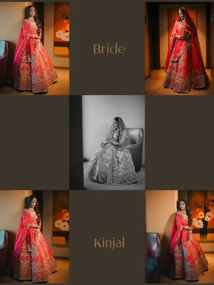 A collage showcasing multiple bridal portraits. This format allows us to display a variety of poses and moods, from elegant to joyful, in a single image.