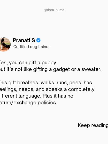 Gifting a puppy can be a wonderful thing, but it's a 15-year commitment, not a sweater. I created this checklist to help people make a responsible, informed decision that sets both the new puppy and their parent up for success.
