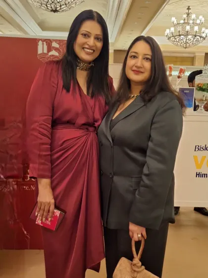 Networking with fellow fashion enthusiasts at a wedding showcase. My styling services include helping you find the perfect outfit for any event on the wedding calendar.