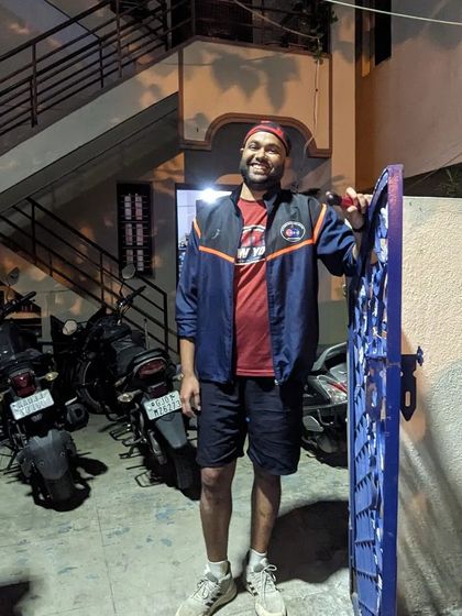 Welcoming a new member, a scientist from ISRO, to our group. The best part of our rides is dropping new friends home and sharing stories, just like old-school neighbors.