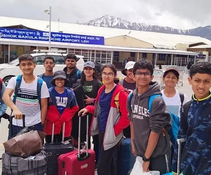 Another shot of our team's arrival in Ladakh. The anticipation and excitement for the training ahead are clear on their faces.