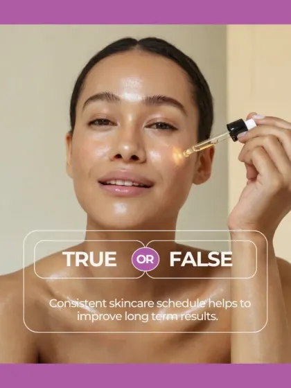True or False: A consistent skincare schedule helps improve long-term results? We believe in educating our clients for better skin health.