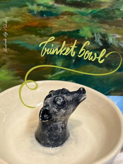 This meerkat-guarded trinket bowl promises to watch over your keepsakes. I love giving each animal its own personality through the way I sculpt and paint its expression.