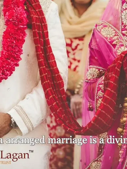 The bride and groom's wedding scarves are tied together, a ritual known as Gathbandhan, symbolizing their eternal union. We see this as a divine blessing.