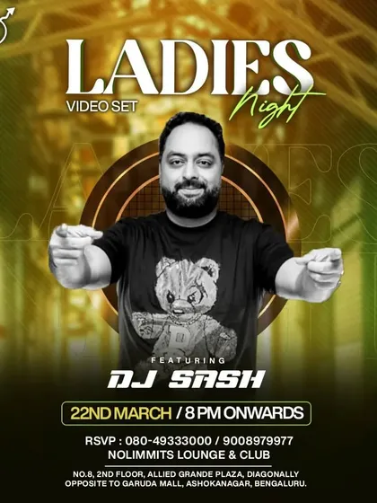 A poster for my Ladies' Night video set, emphasizing the visual component of my performance.