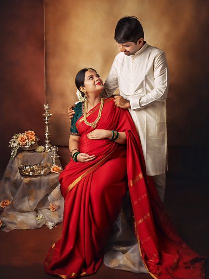 A look of love and admiration. This pose captures the deep connection between the couple as they look at each other, sharing a private, happy moment.