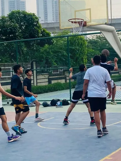 Players battle for position under the basket. The physical aspect of the game is something we prepare our athletes for.