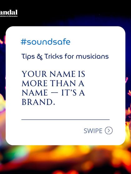 #SoundSafe Tip 4: An artist's name is more than a name, it's a brand. We guide musicians on how to protect their identity as valuable intellectual property.