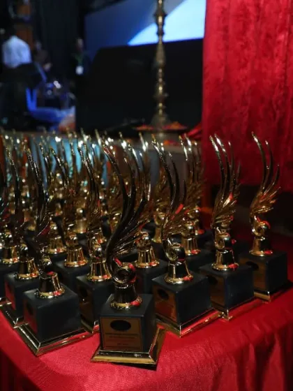 The trophies are ready! A glimpse of the awards waiting to be presented to our talented students, recognizing their dedication in various fields including fine arts.