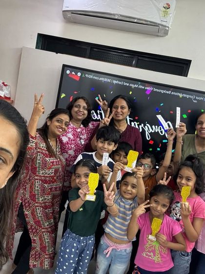 A proud moment with my Grade 1 students and their teachers, celebrating the end of our team-based activity challenge. At Learner's Hub, everyone is a winner because the real prize is learning and growing together.