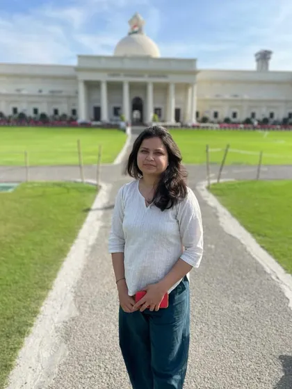 Standing in front of the iconic main building of IIT Roorkee. The campus is so peaceful and beautiful, it was a wonderful environment to be in before our TEDx talk.