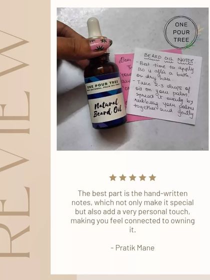 "The best part is the hand-written notes, which not only make it special but also add a very personal touch." This part of Pratik's review for my Beard Oil really touched my heart. That personal connection is so important to me.