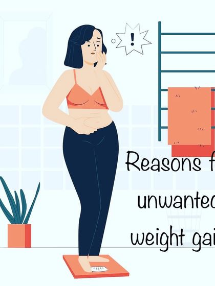 This graphic explains the common reasons for unwanted weight gain, from lifestyle changes and large portion sizes to hormonal issues and lack of sleep. Understanding the cause is the first step to finding a solution.